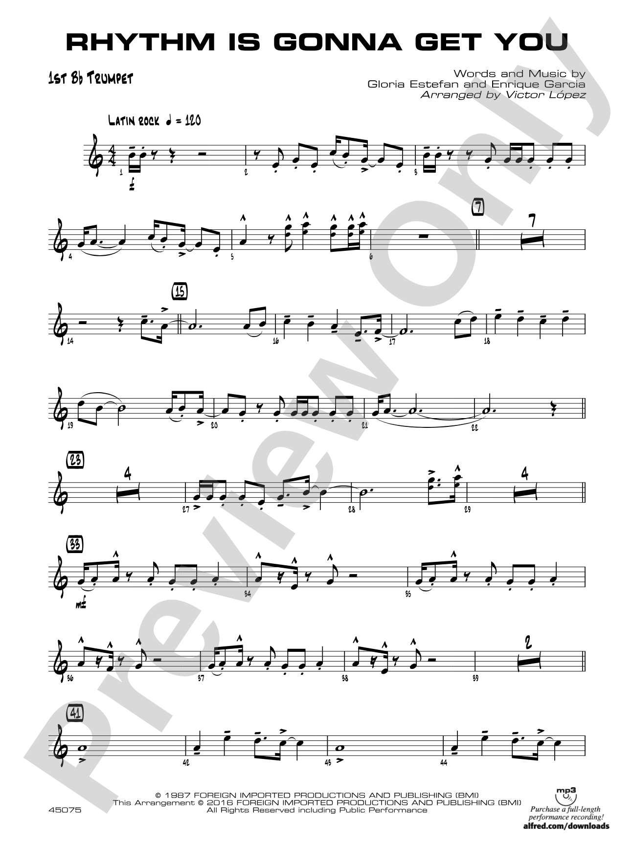 Rhythm Is Gonna Get You: 1st B-flat Trumpet