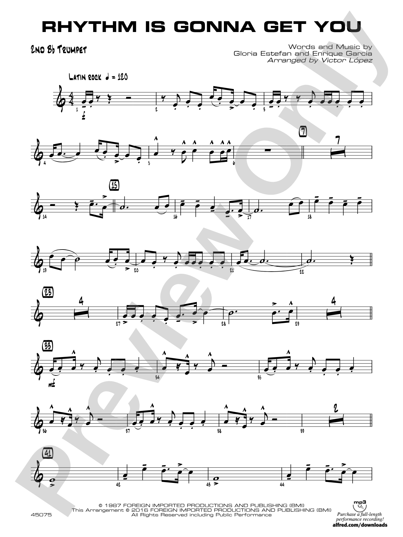 Rhythm Is Gonna Get You: 2nd B-flat Trumpet