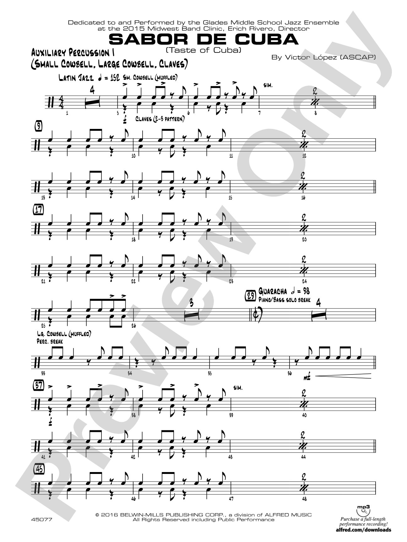 Sabor de Cuba: Auxiliary Percussion 1