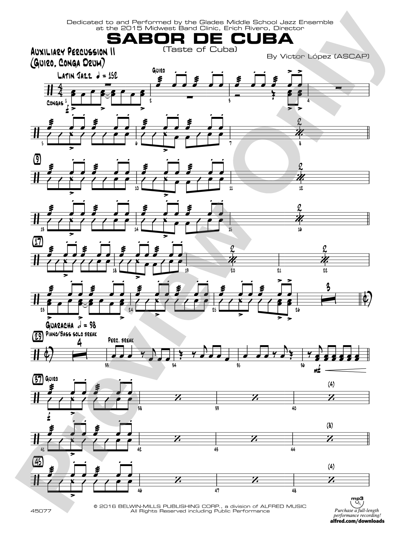 Sabor de Cuba: Auxiliary Percussion 2