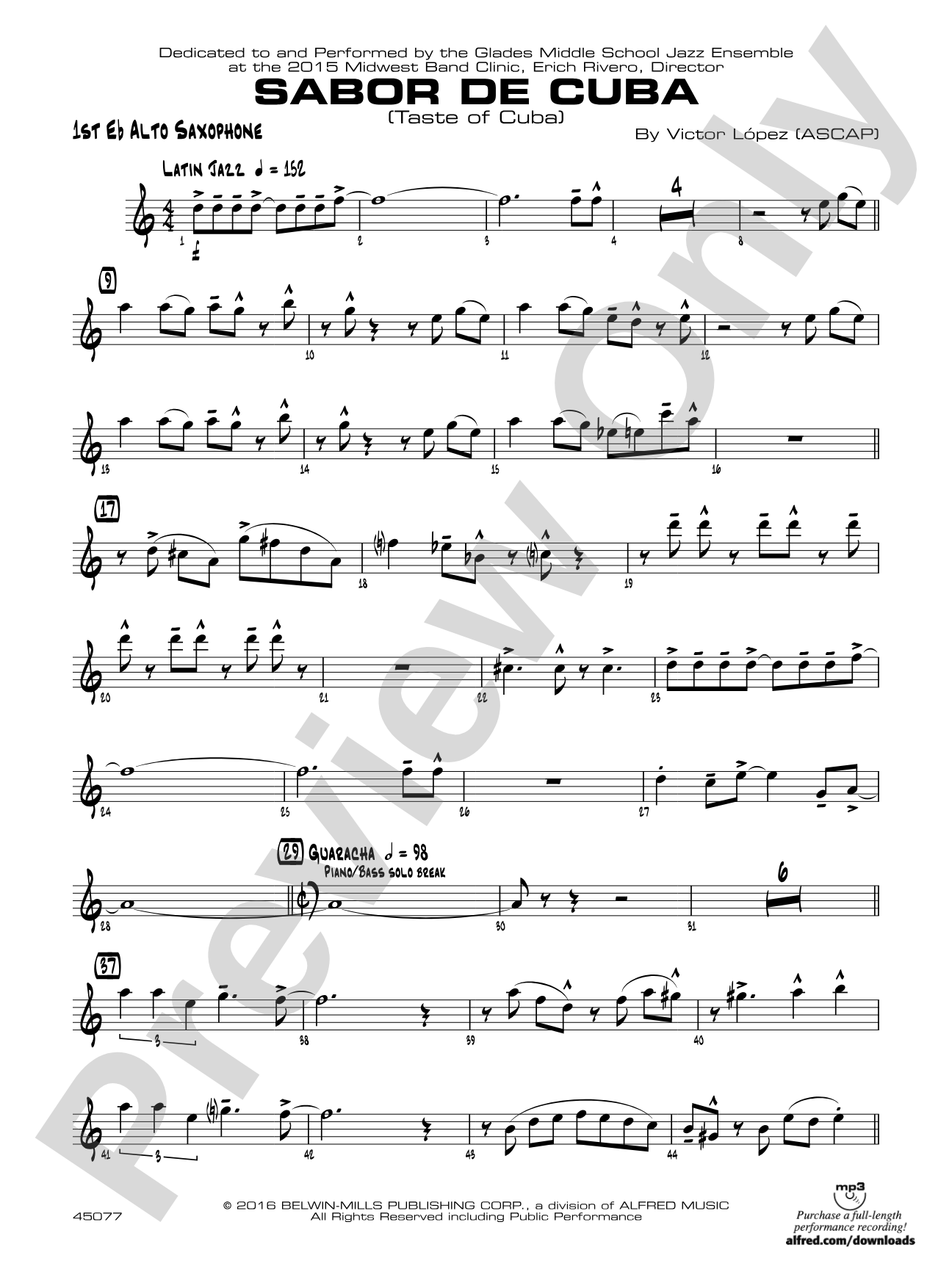 Sabor de Cuba: E-flat Alto Saxophone