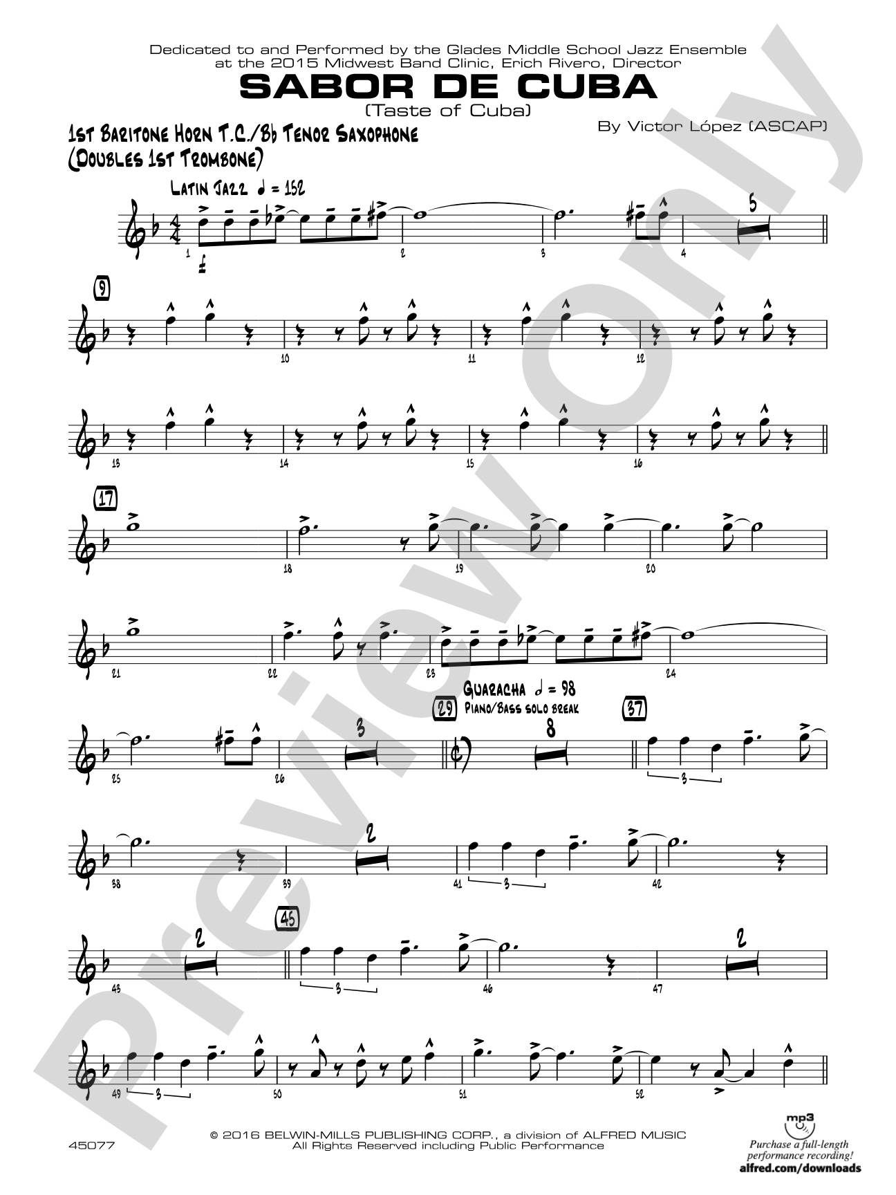 Sabor de Cuba: Baritone T.C.