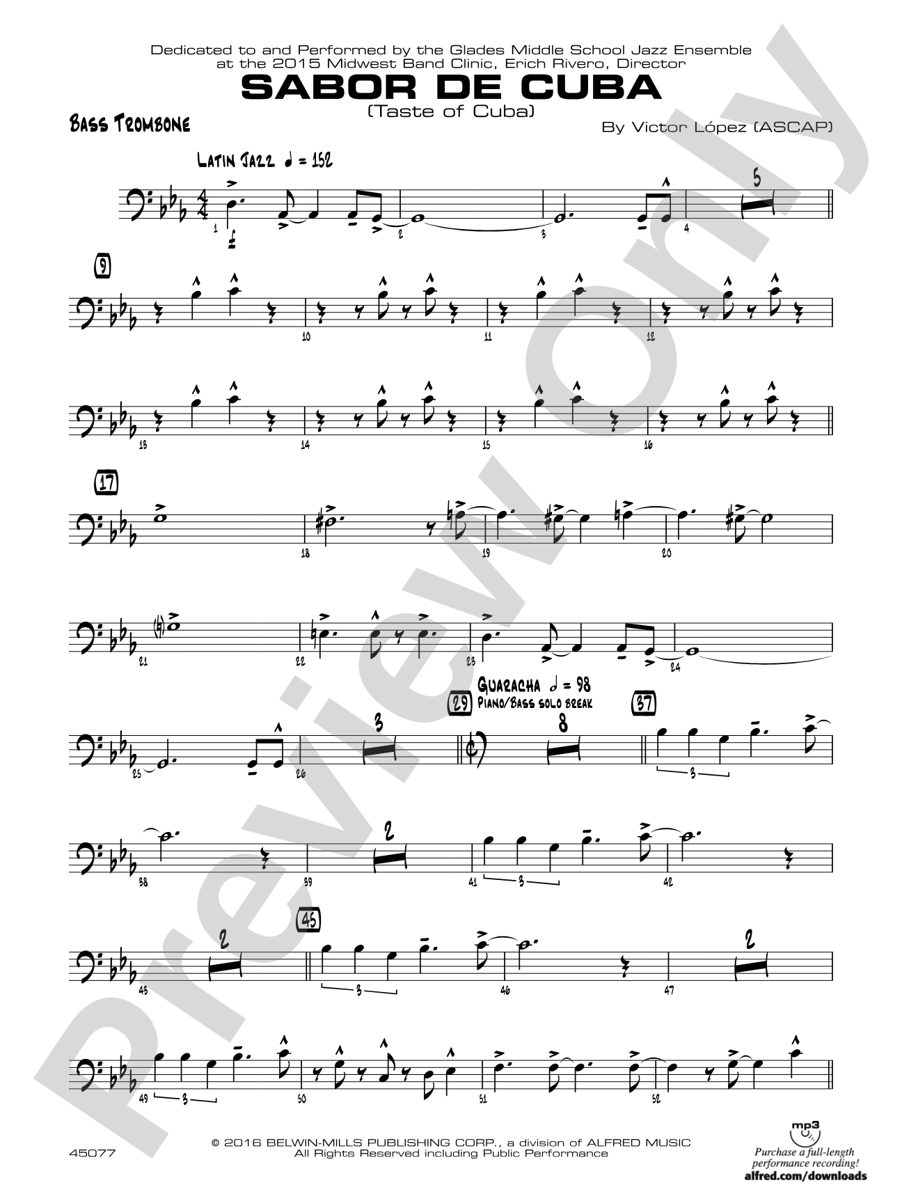 Sabor de Cuba: Bass Trombone