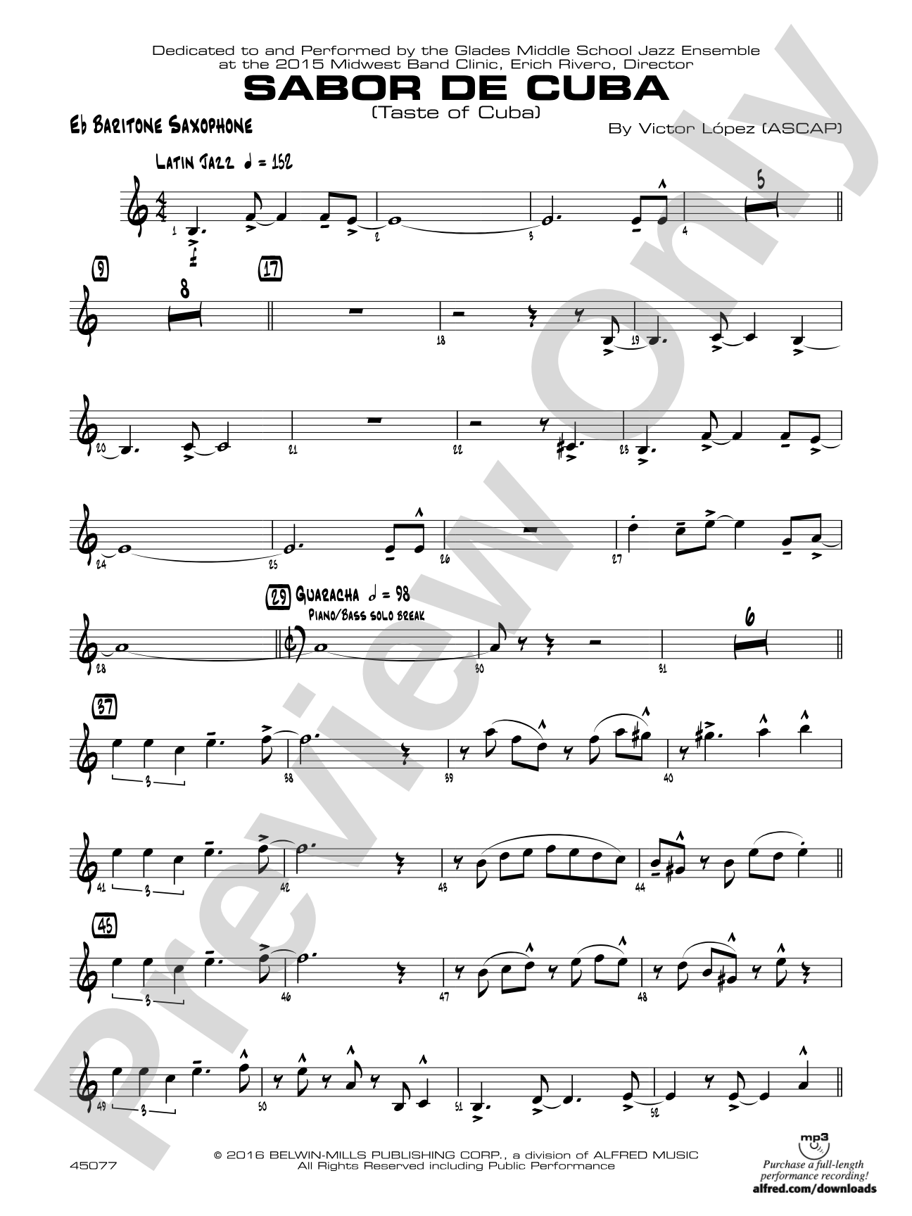 Sabor de Cuba: E-flat Baritone Saxophone
