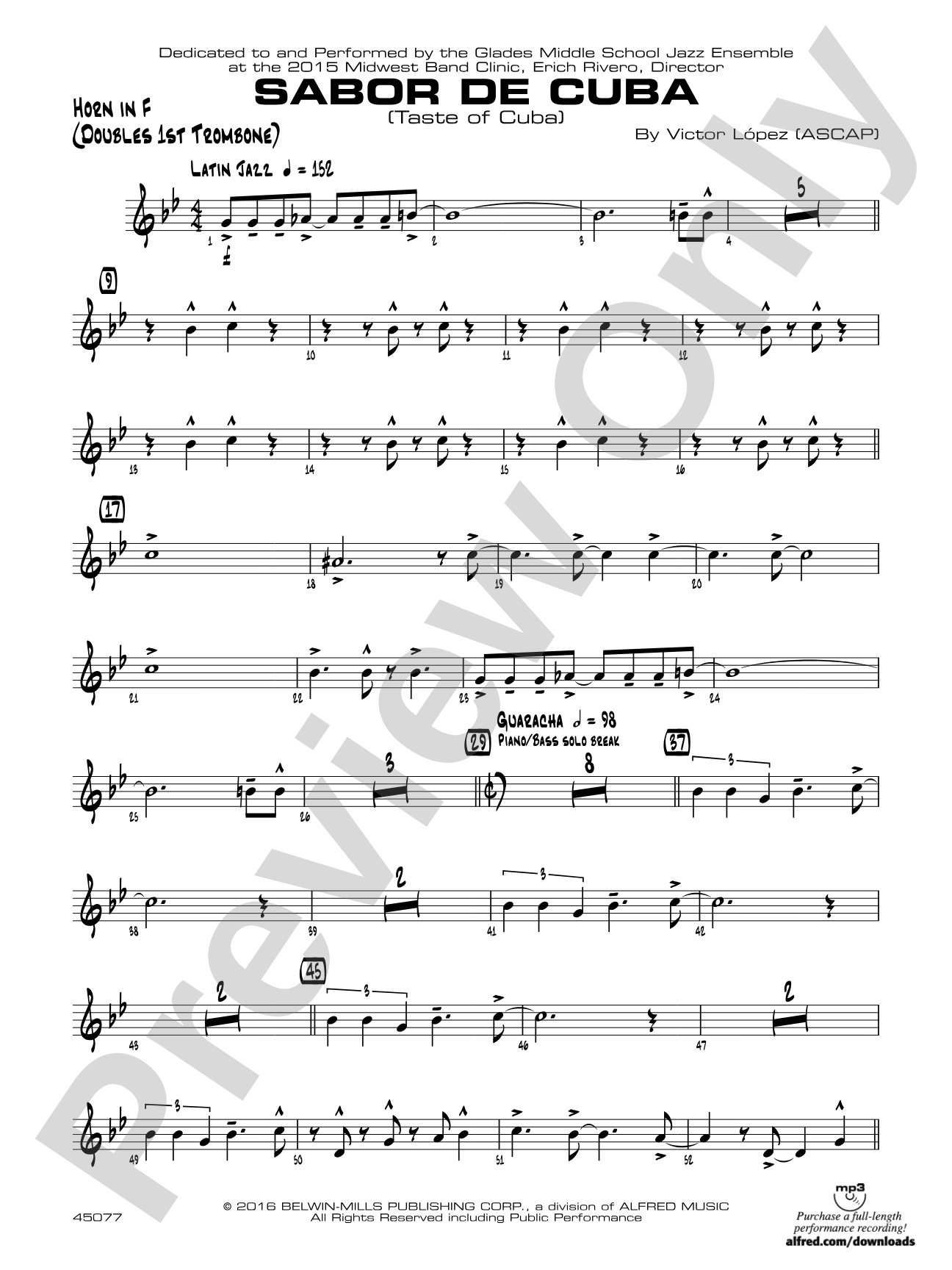 Sabor de Cuba: 1st F Horn