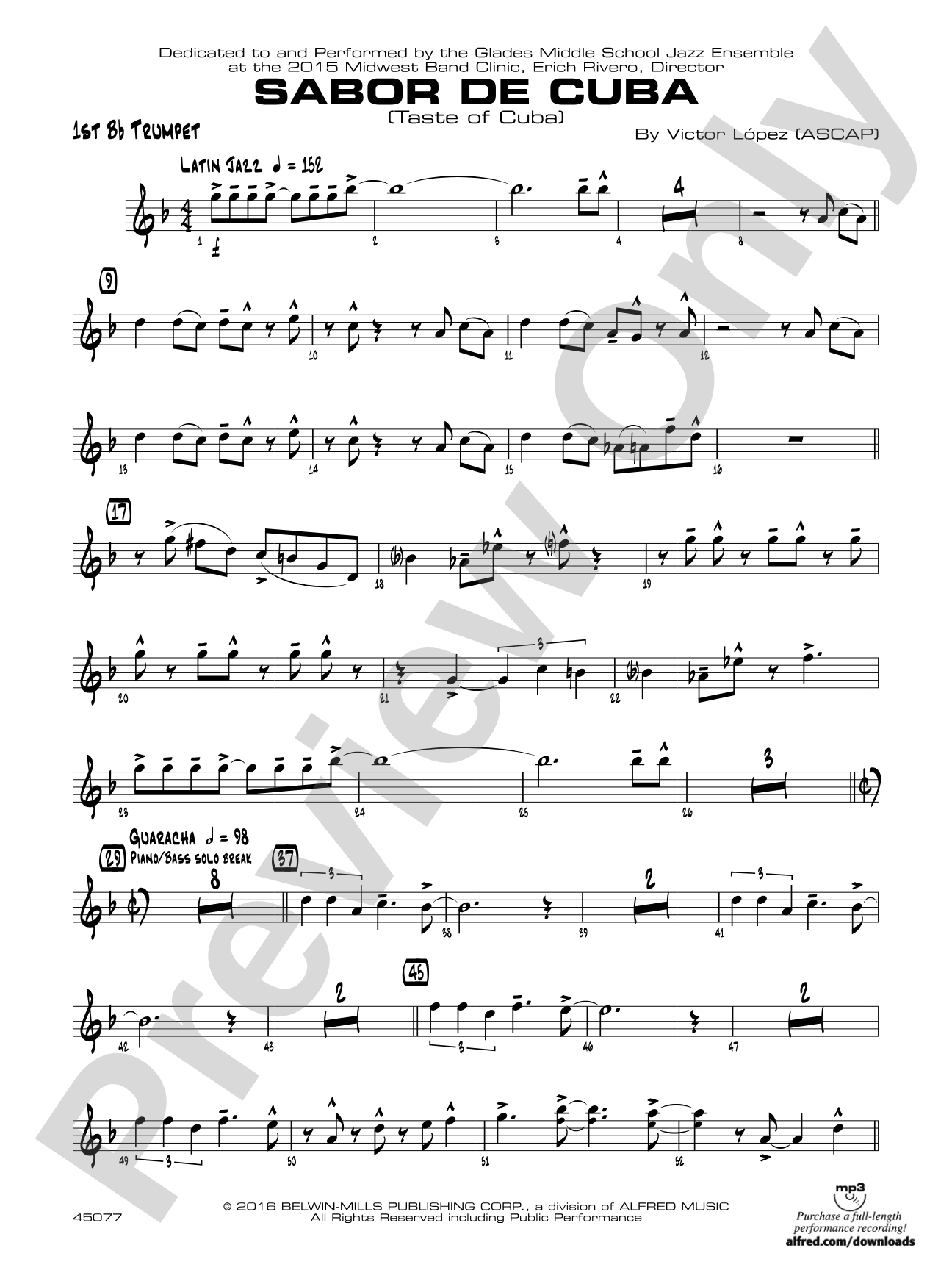 Sabor de Cuba: 1st B-flat Trumpet