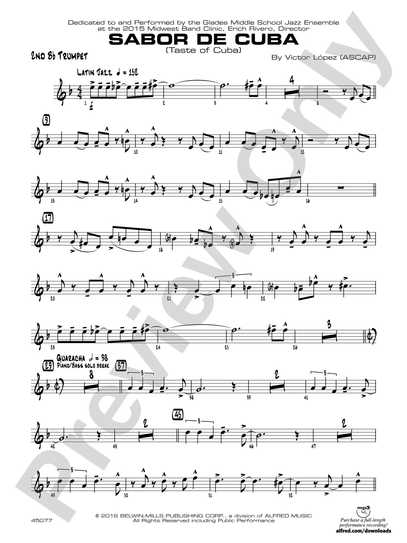 Sabor de Cuba: 2nd B-flat Trumpet