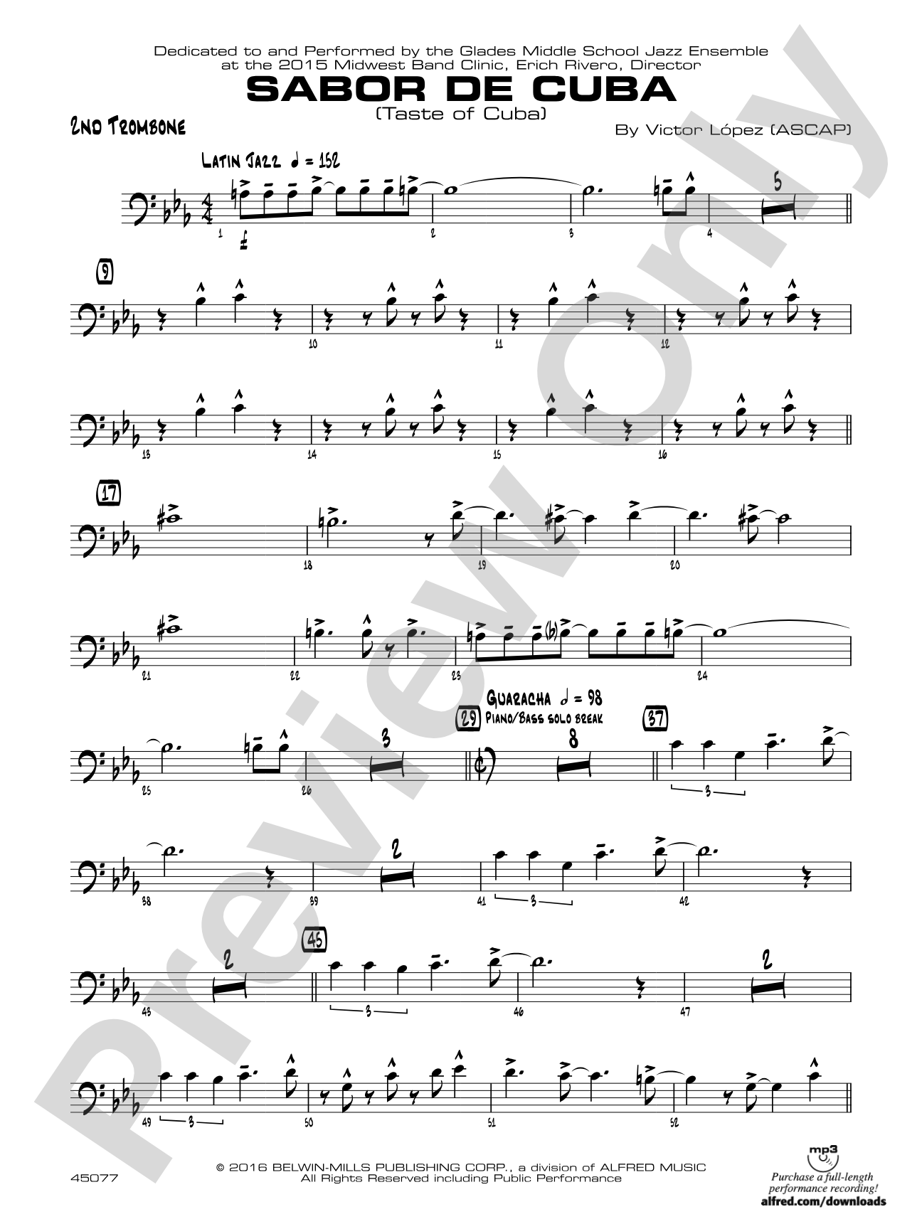 Sabor de Cuba: 2nd Trombone