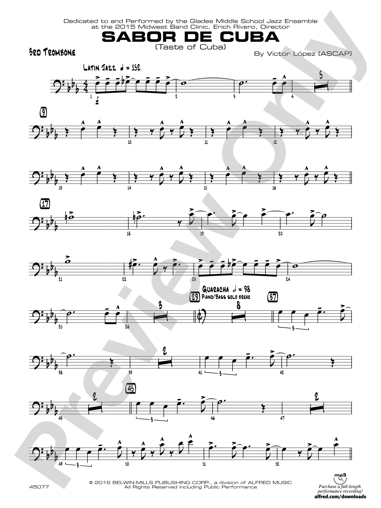 Sabor de Cuba: 3rd Trombone