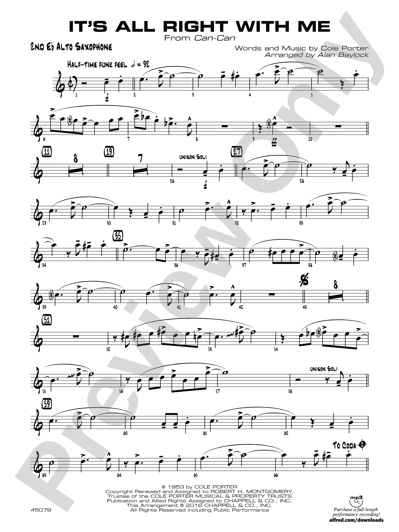 It's All Right with Me: 2nd E-flat Alto Saxophone