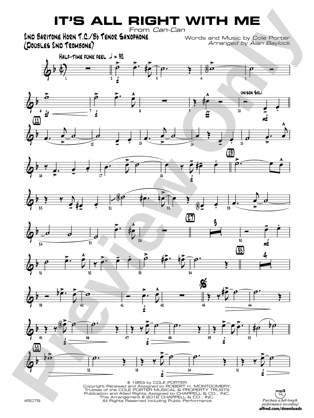 It's All Right with Me: 2nd Baritone T.C.