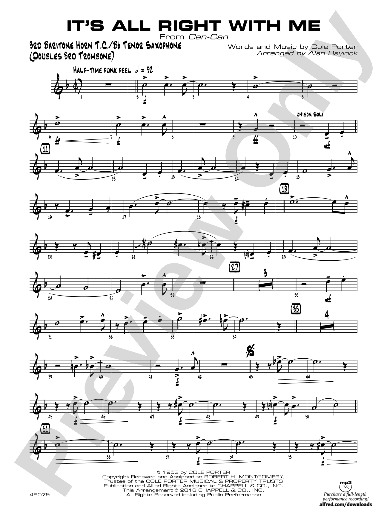 It's All Right with Me: 3rd Baritone T.C.