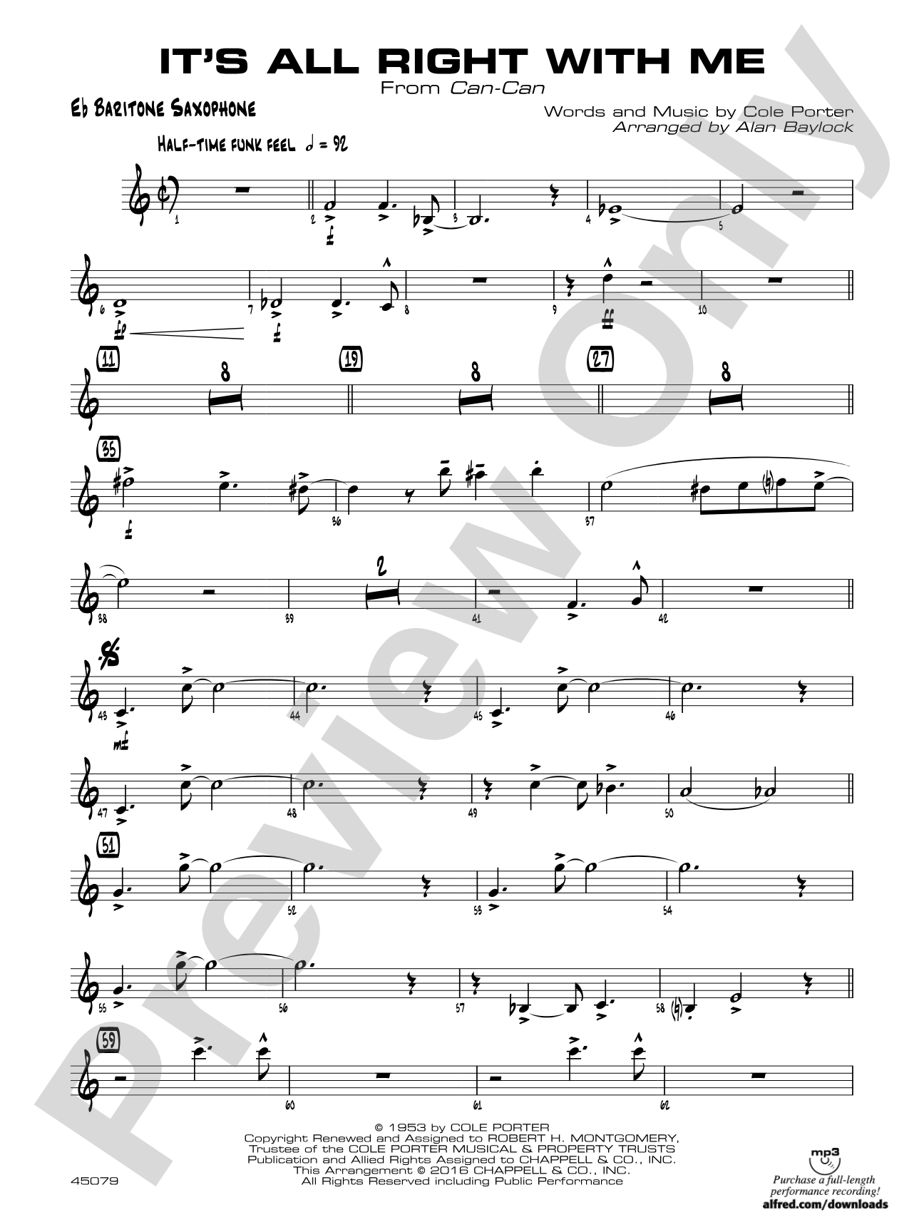 It's All Right with Me: E-flat Baritone Saxophone