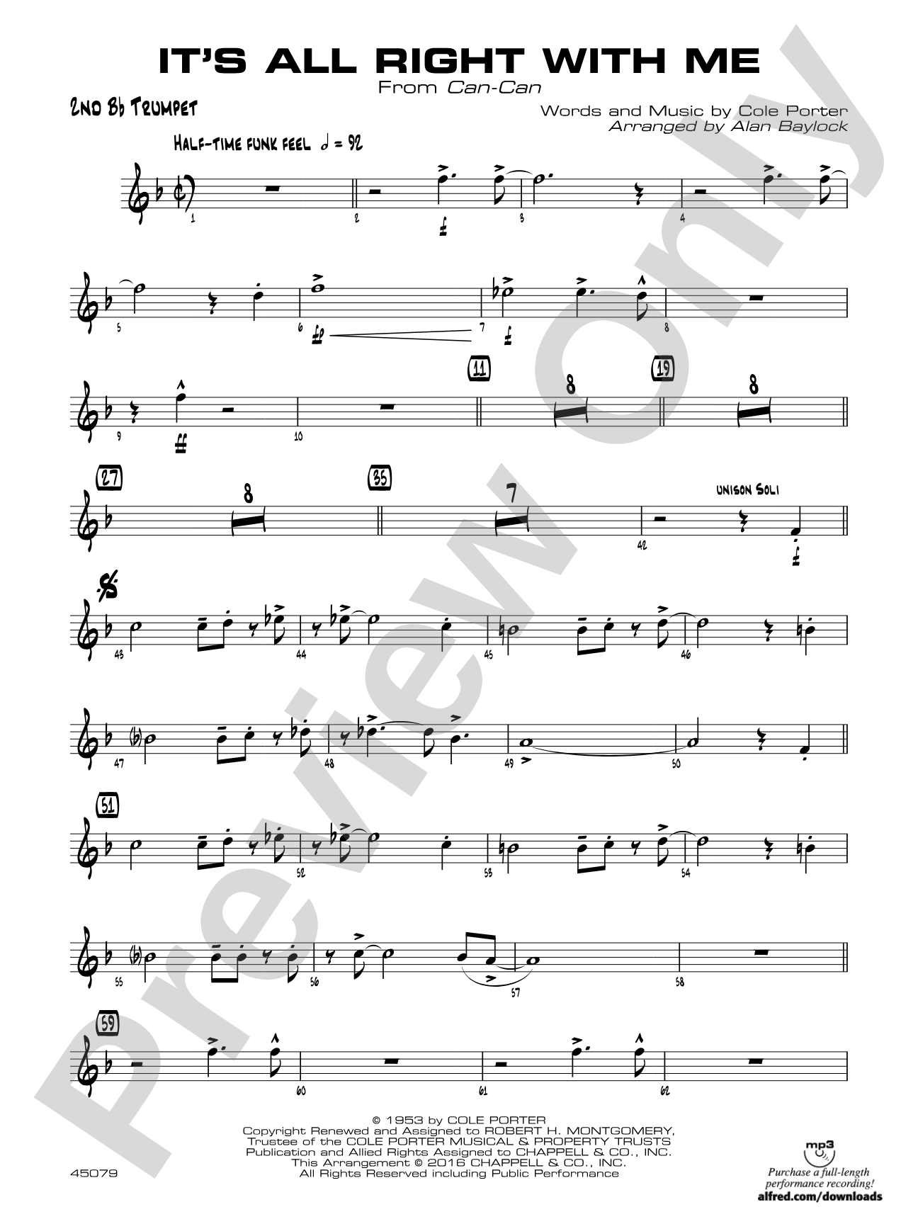 It's All Right with Me: 2nd B-flat Trumpet