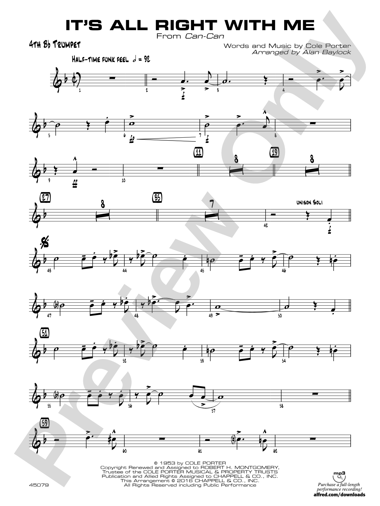 It's All Right with Me: 4th B-flat Trumpet