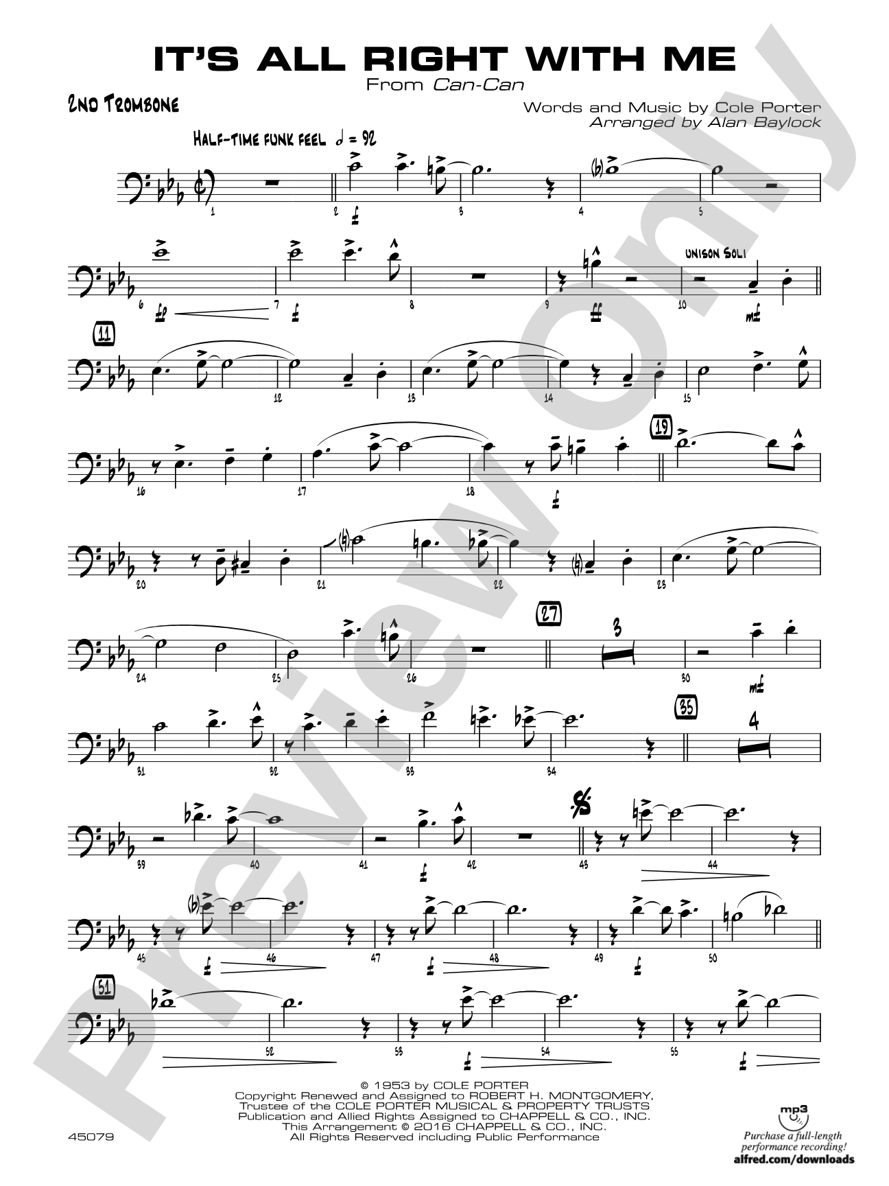 It's All Right with Me: 2nd Trombone