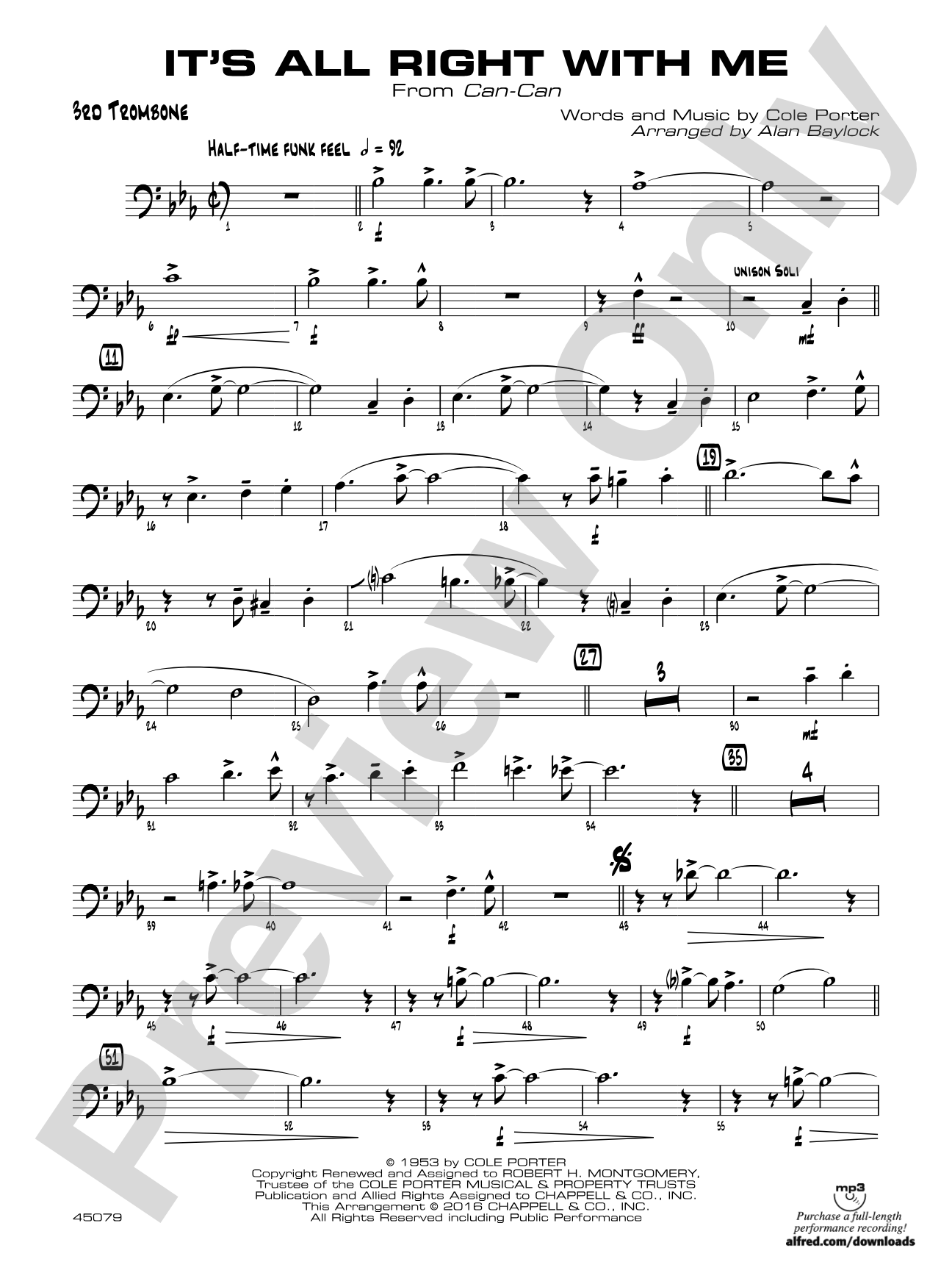 It's All Right with Me: 3rd Trombone