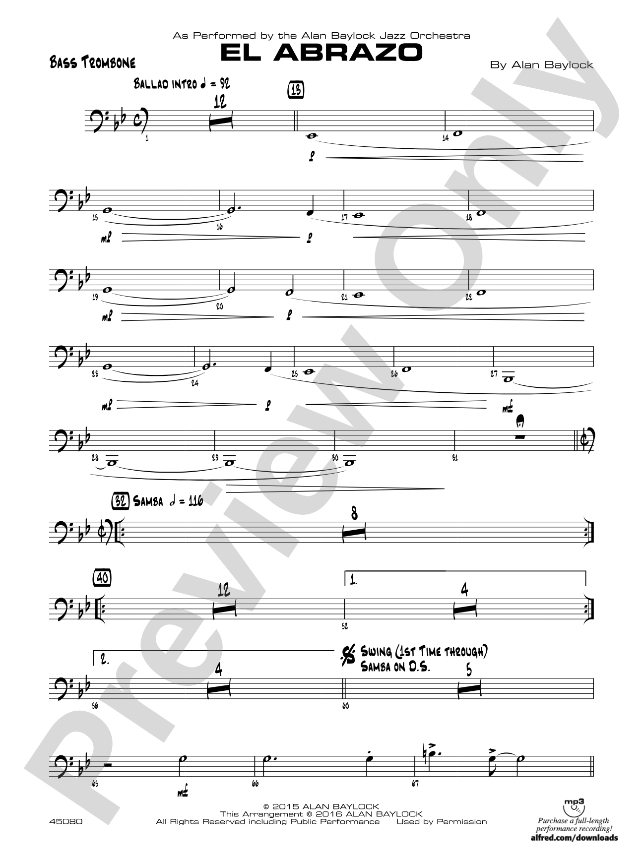 El Abrazo: Bass Trombone