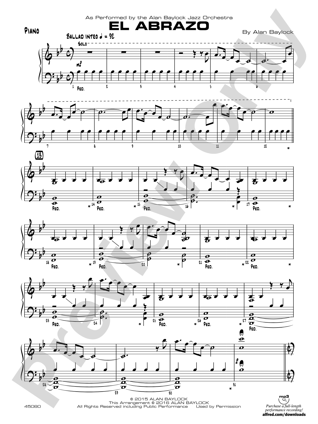 El Abrazo: Piano Accompaniment