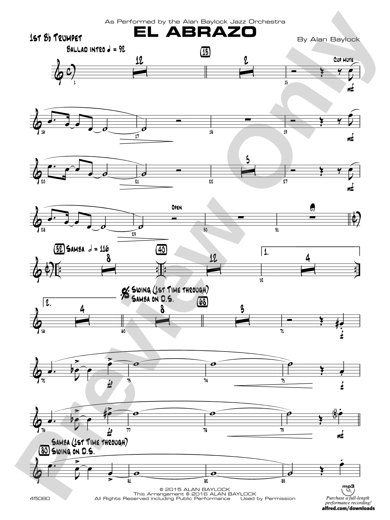 El Abrazo: 1st B-flat Trumpet