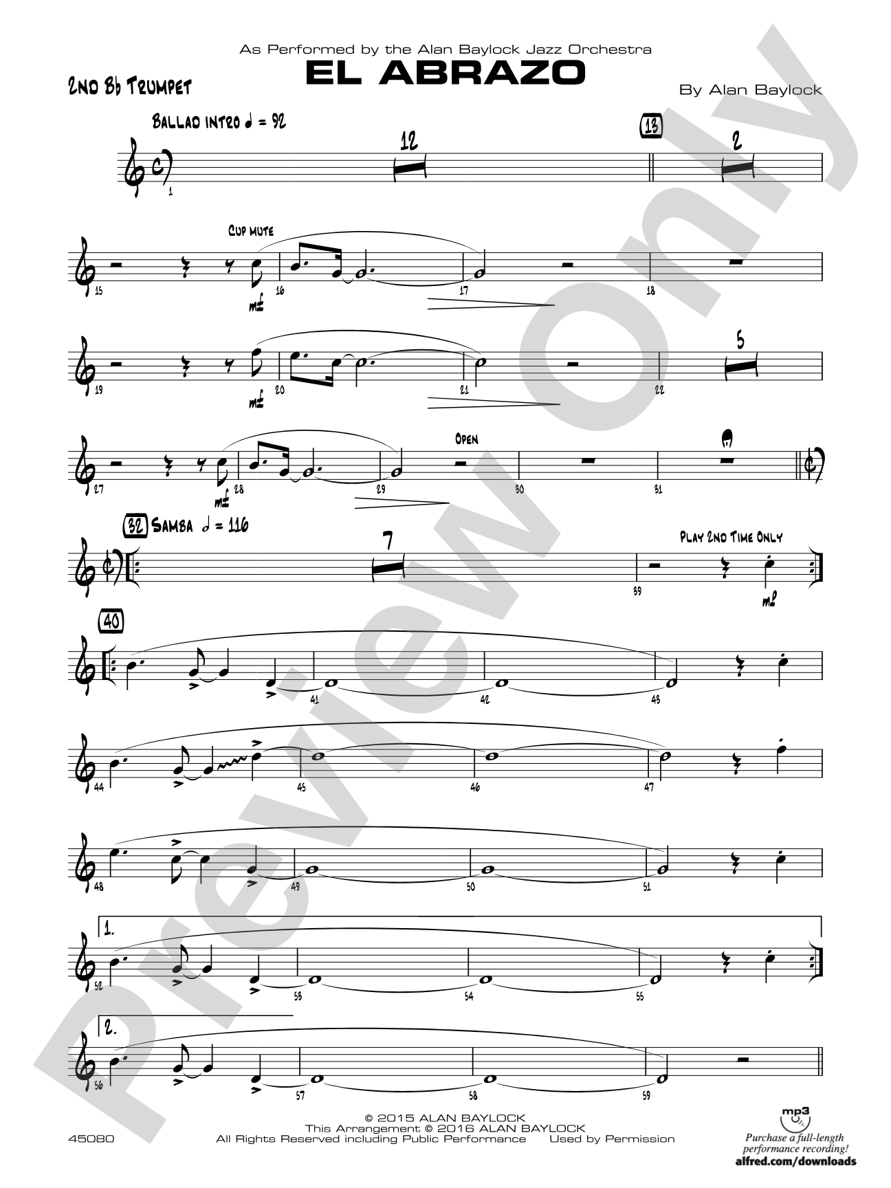 El Abrazo: 2nd B-flat Trumpet