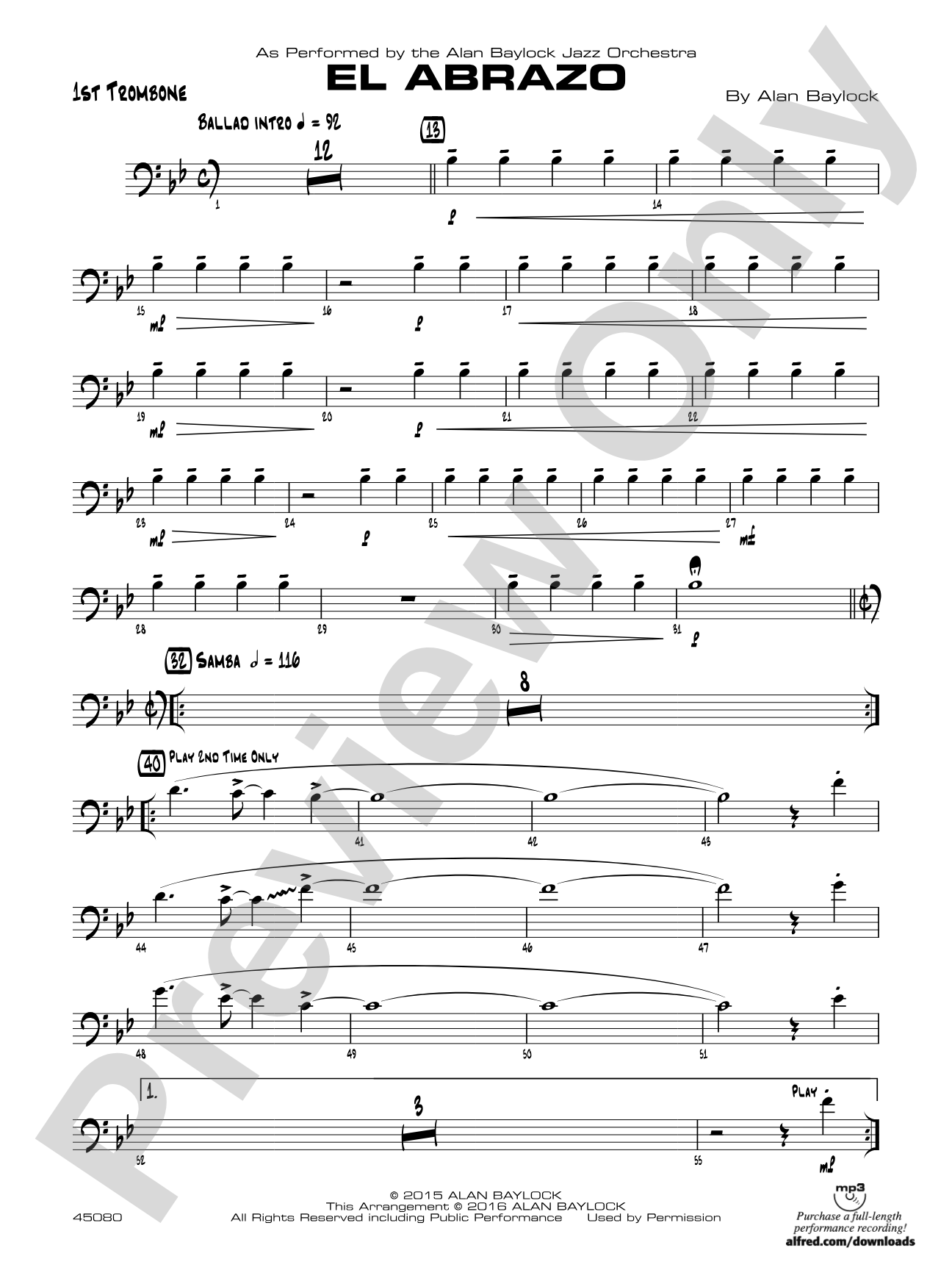 El Abrazo: 1st Trombone