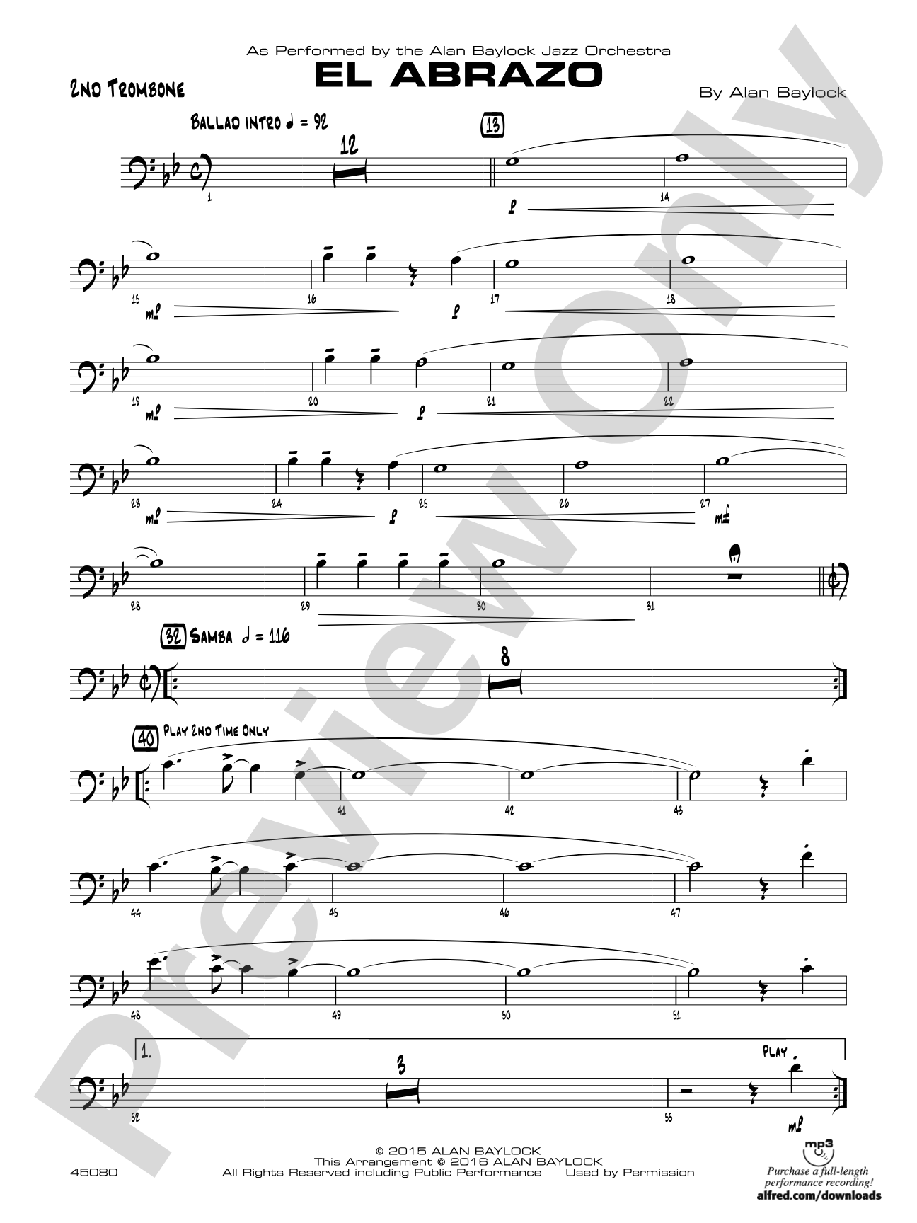 El Abrazo: 2nd Trombone