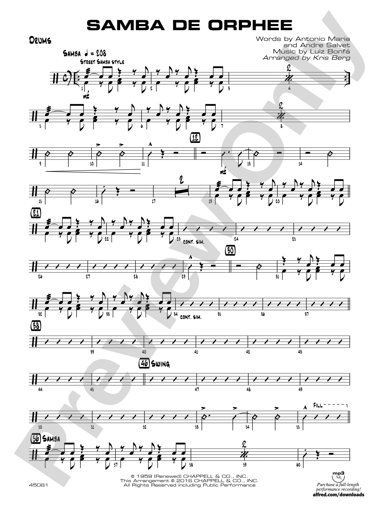 Samba de Orphee: Drums