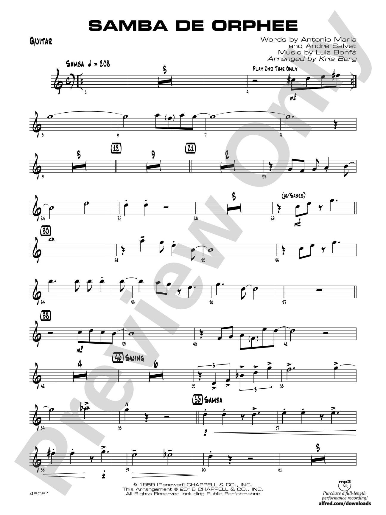 Samba de Orphee: Guitar