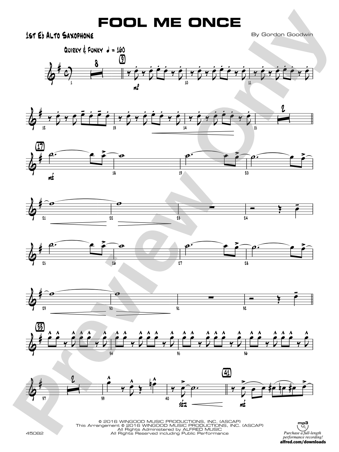 Fool Me Once: E-flat Alto Saxophone