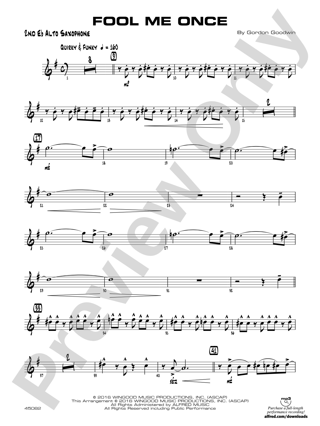 Fool Me Once: 2nd E-flat Alto Saxophone