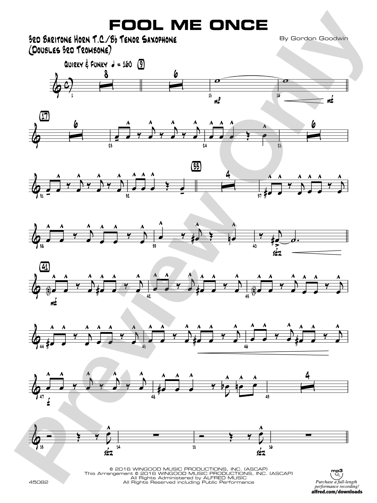 Fool Me Once: 3rd Baritone T.C.