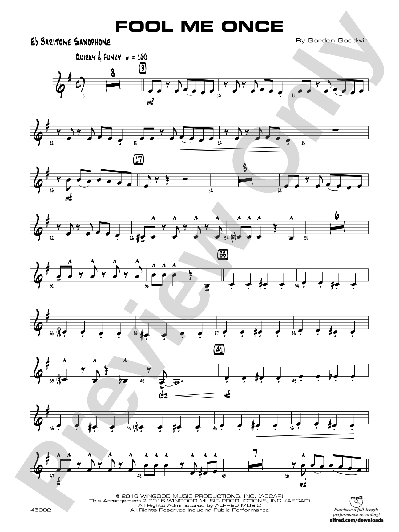Fool Me Once: E-flat Baritone Saxophone