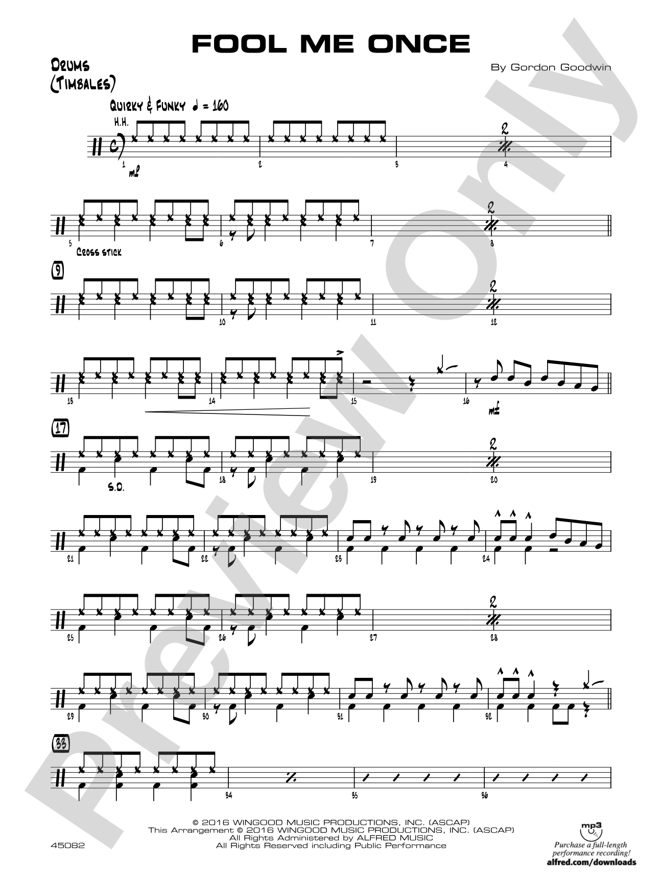 Fool Me Once: Drums