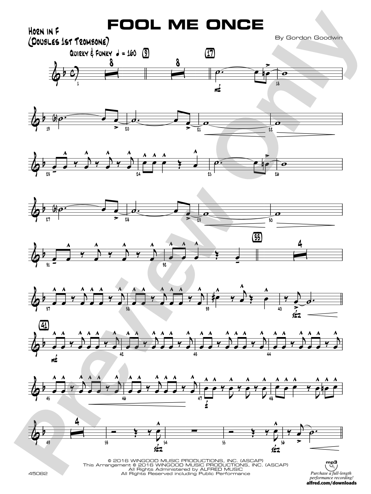 Fool Me Once: 1st F Horn