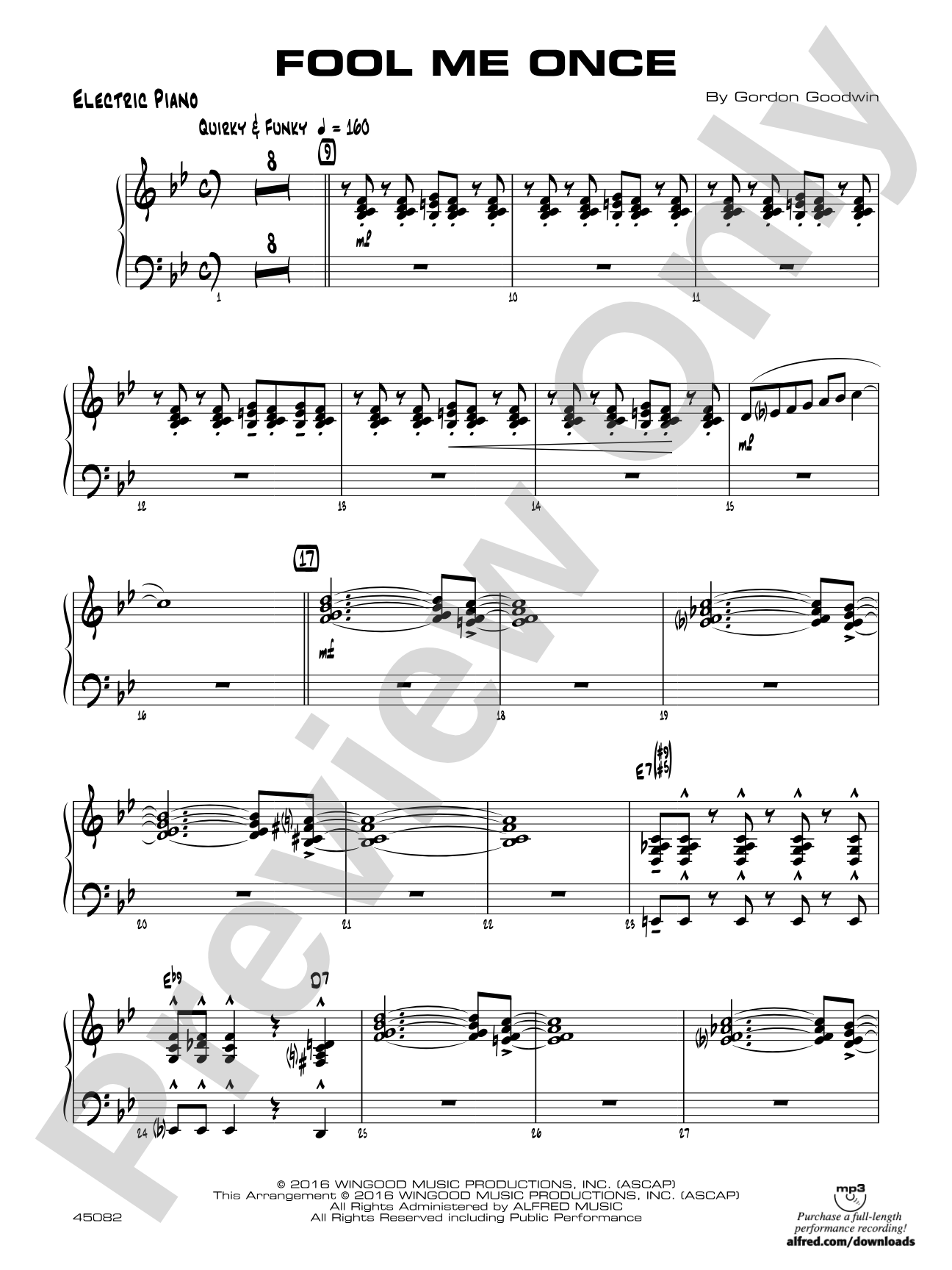 Fool Me Once: Piano Accompaniment