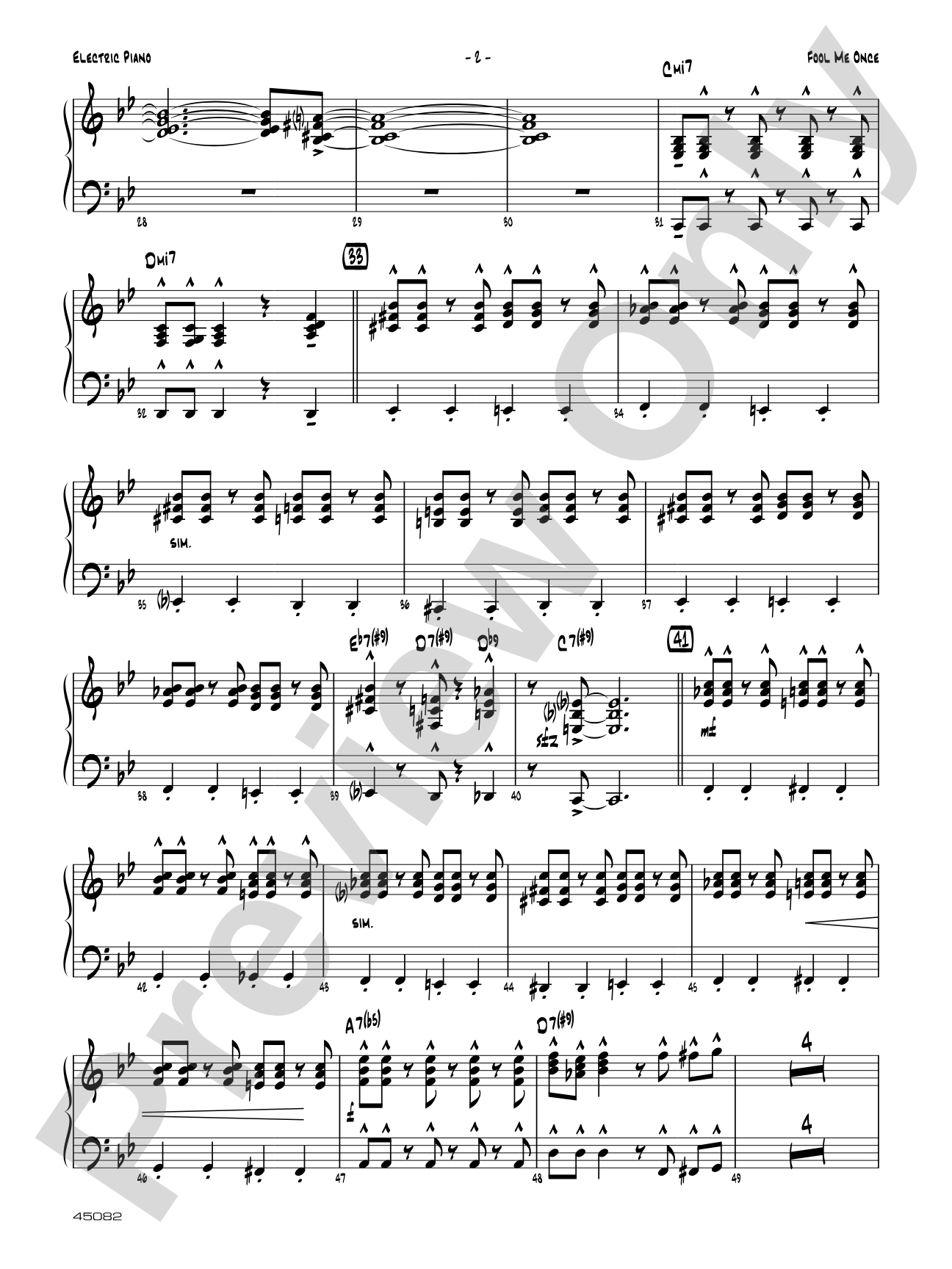 Fool Me Once: Piano Accompaniment