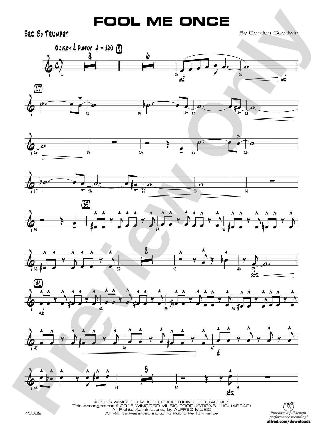 Fool Me Once: 3rd B-flat Trumpet