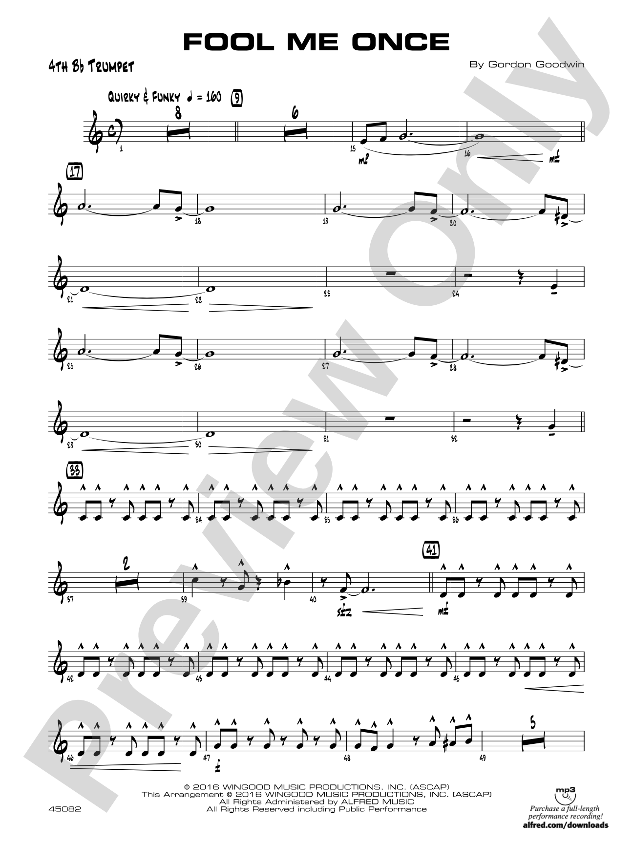 Fool Me Once: 4th B-flat Trumpet