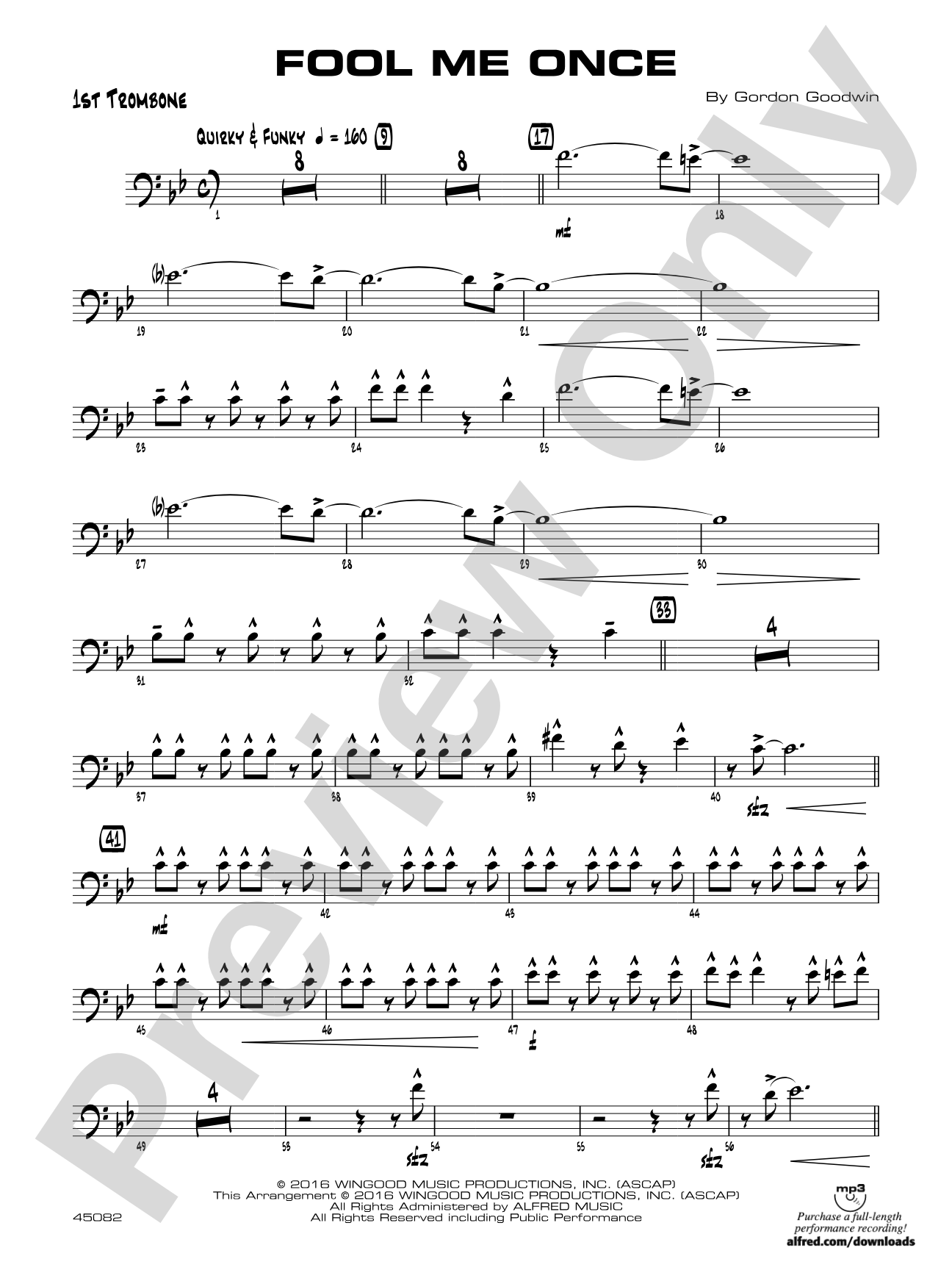 Fool Me Once: 1st Trombone