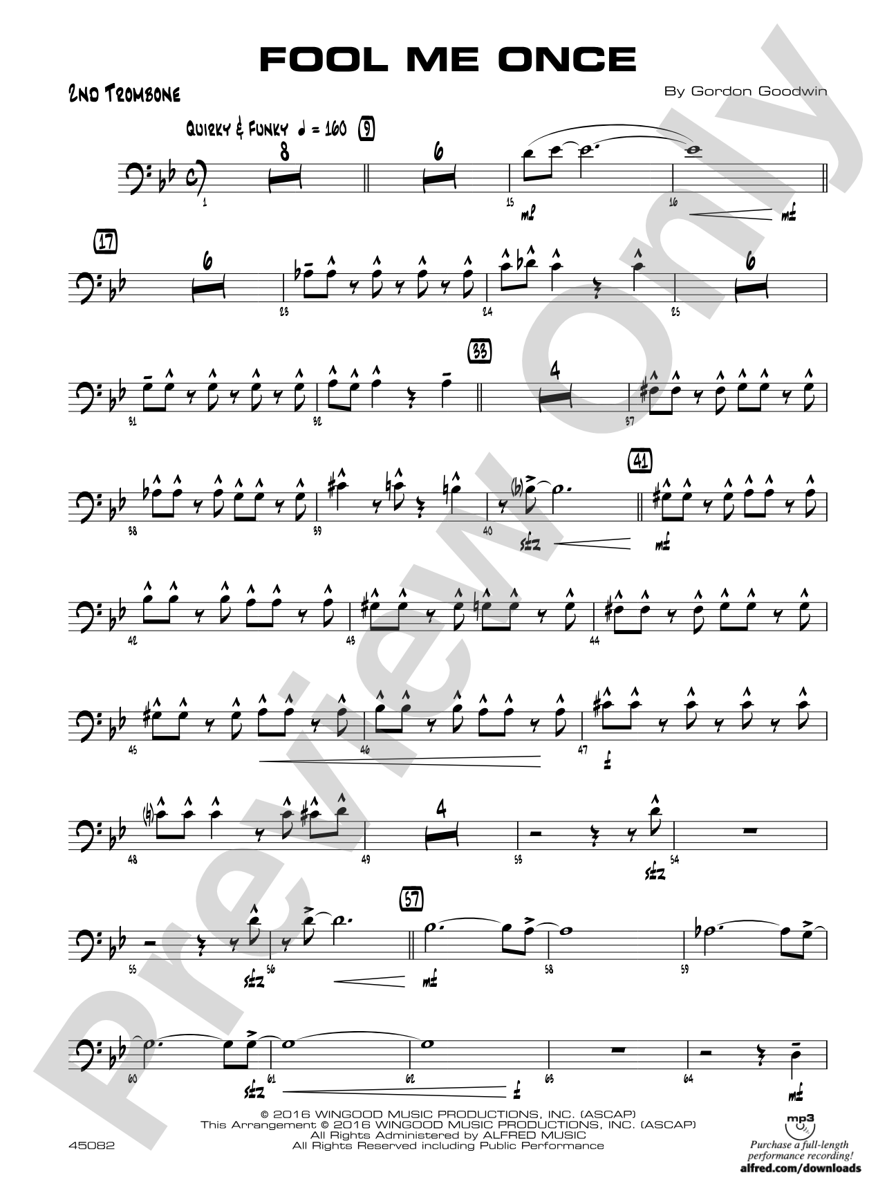 Fool Me Once: 2nd Trombone