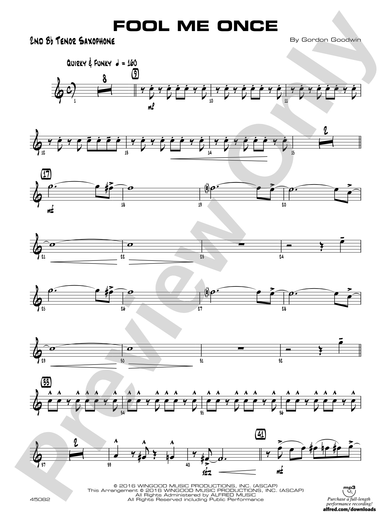 Fool Me Once: 2nd B-flat Tenor Saxophone
