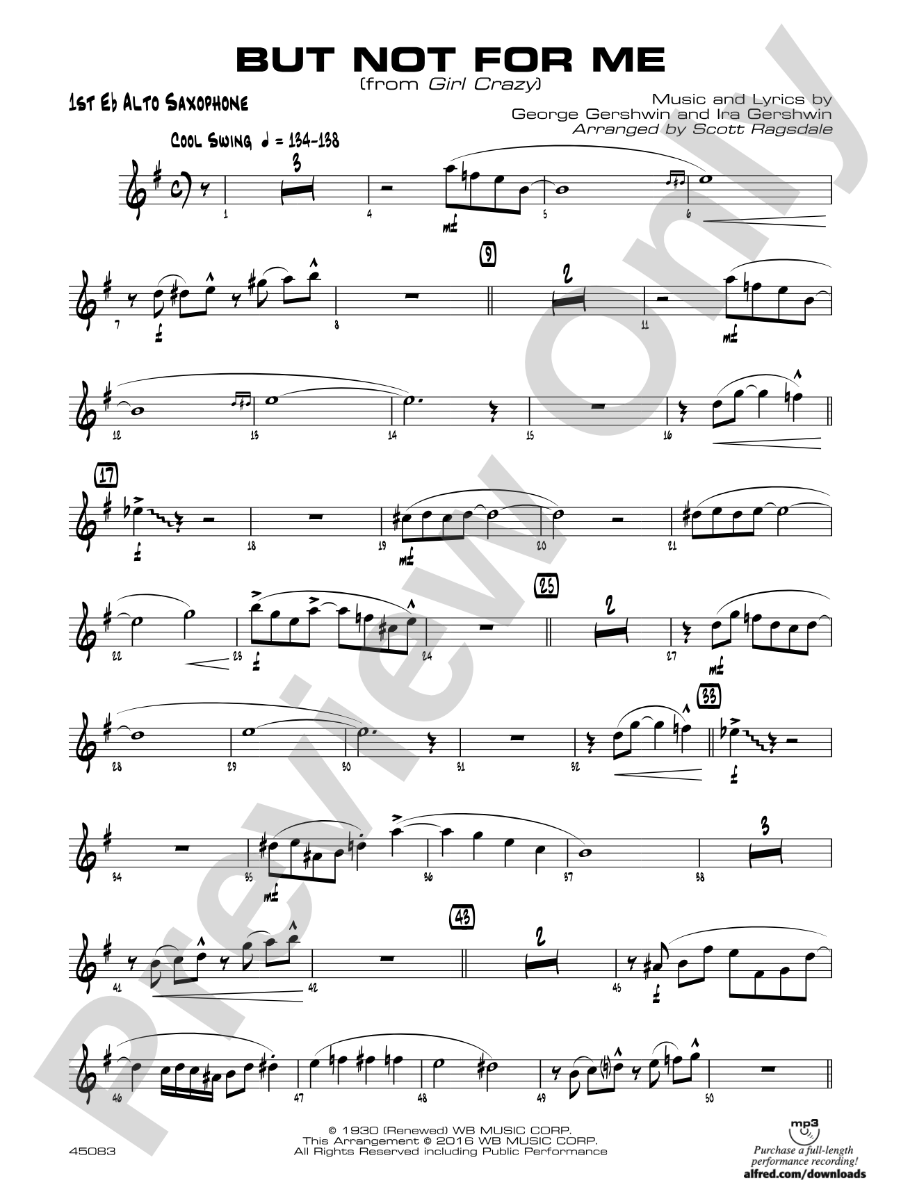 But Not for Me: E-flat Alto Saxophone