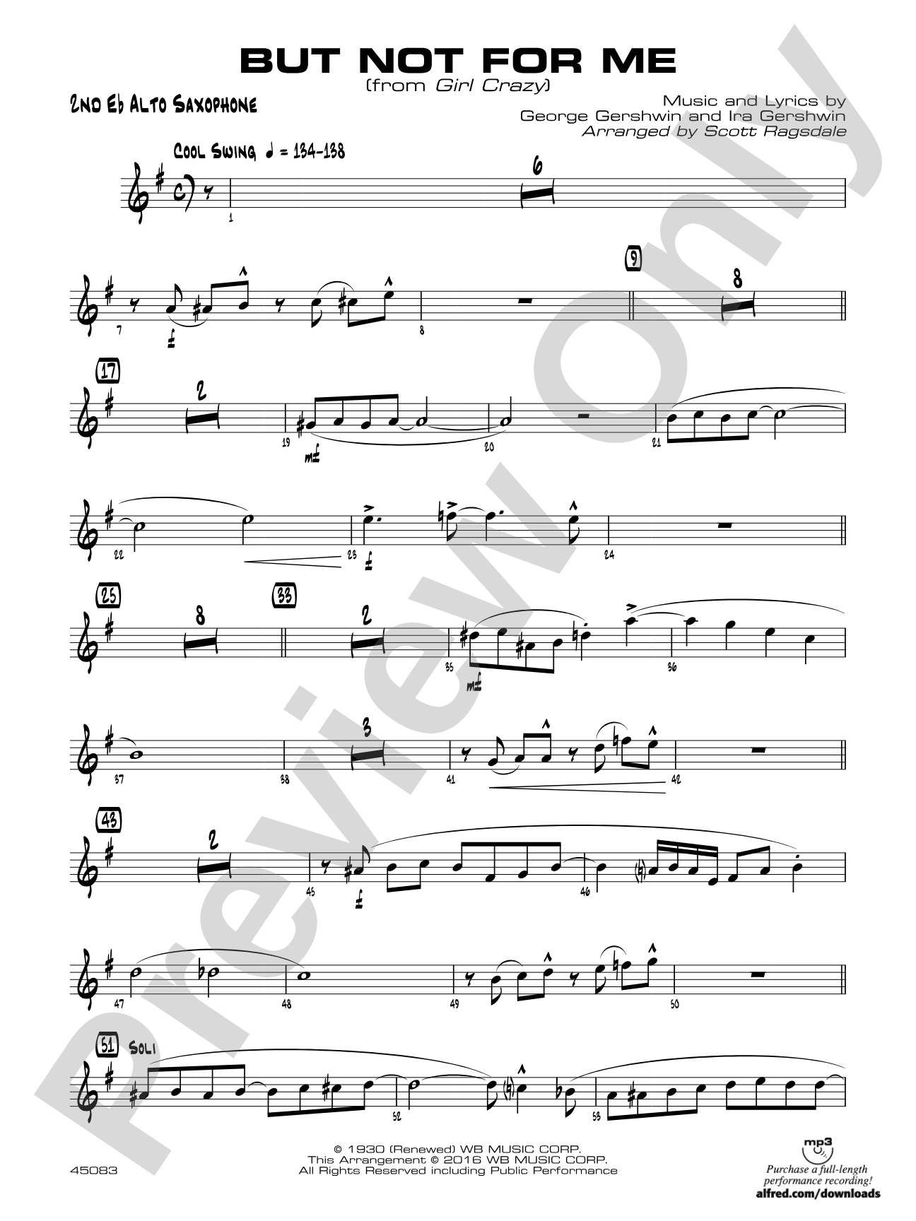 But Not for Me: 2nd E-flat Alto Saxophone