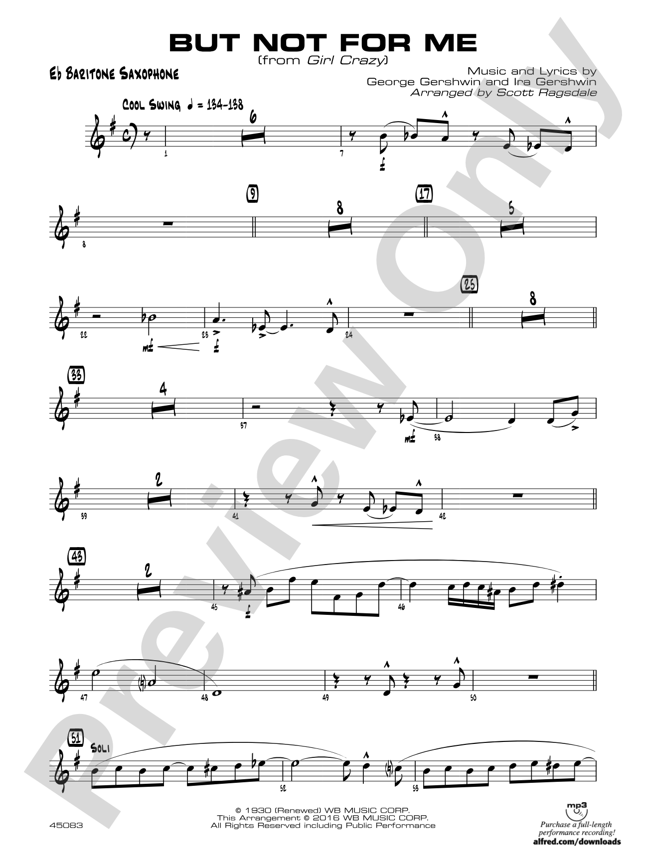 But Not for Me: E-flat Baritone Saxophone
