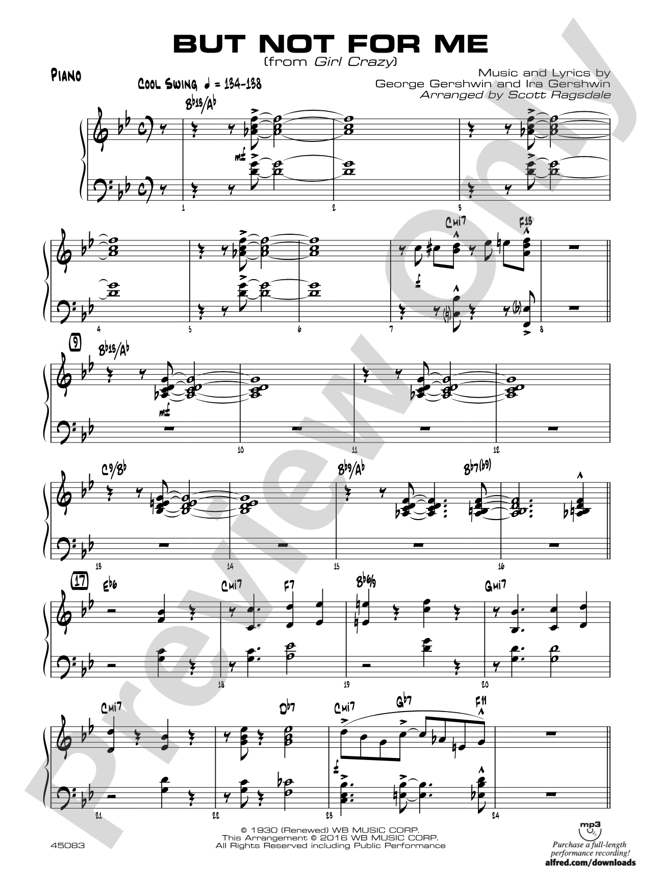 But Not for Me: Piano Accompaniment