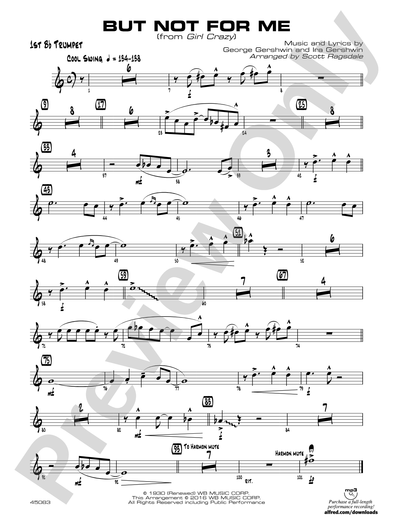 But Not for Me: 1st B-flat Trumpet