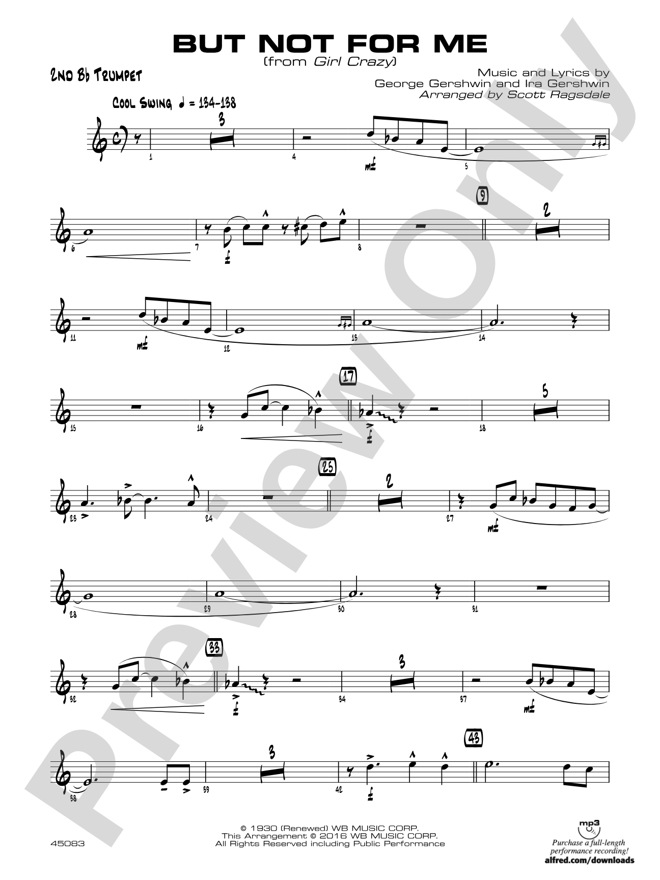 But Not for Me: 2nd B-flat Trumpet