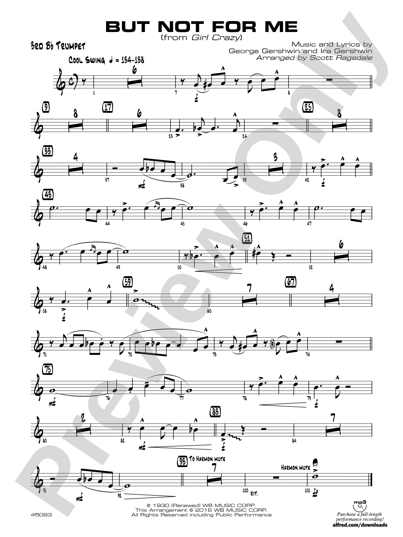 But Not for Me: 3rd B-flat Trumpet