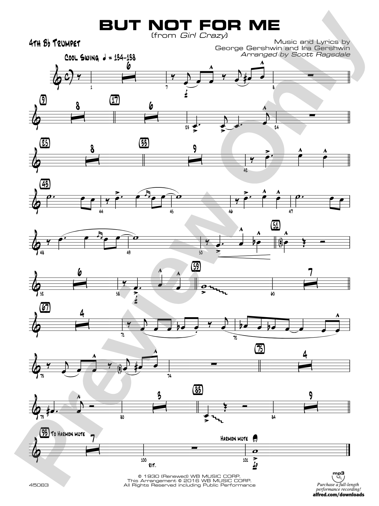 But Not for Me: 4th B-flat Trumpet